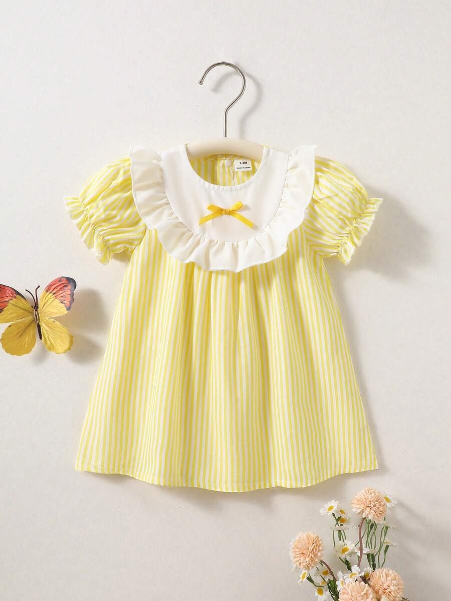 Baby Embroidered Puff Sleeve Dress for Cute Summer Outings and Photoshoots