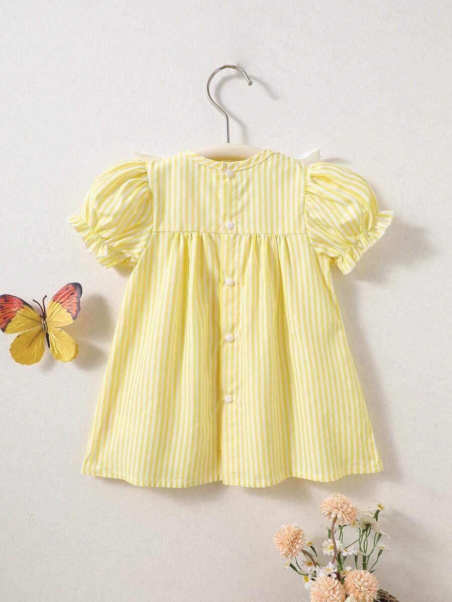 Baby Embroidered Puff Sleeve Dress for Cute Summer Outings and Photoshoots