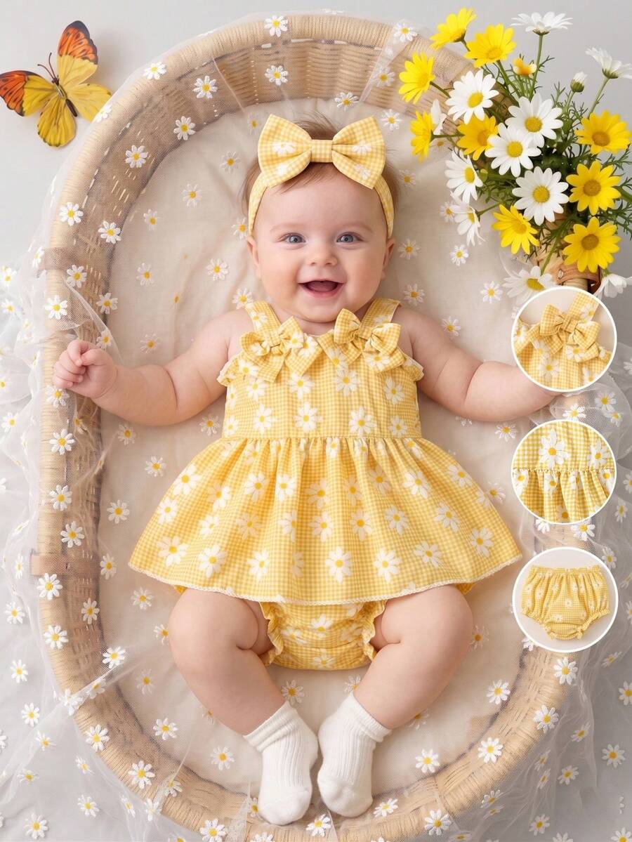 2PCS Baby Strawberry Embroidered Strap Top and Shorts Set for Cute Summer Vacations and Photoshoots