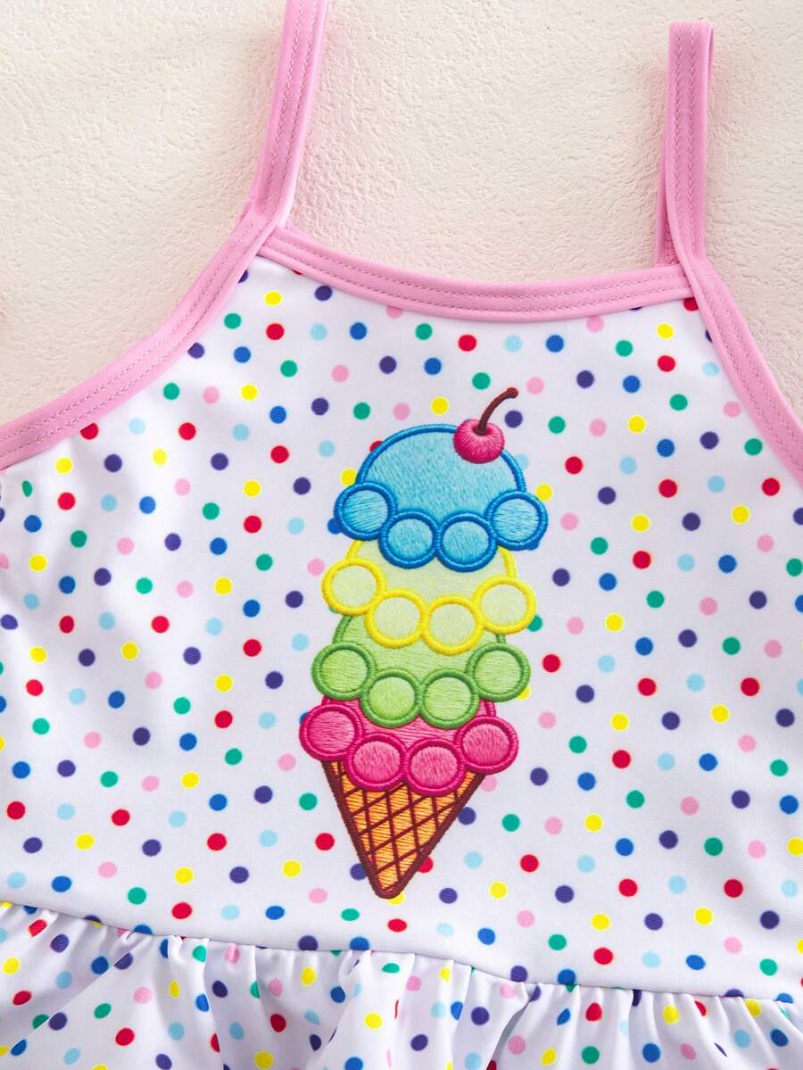 Summer Beach Swimsuit For Toddler Girls With Fun Watermelon Print