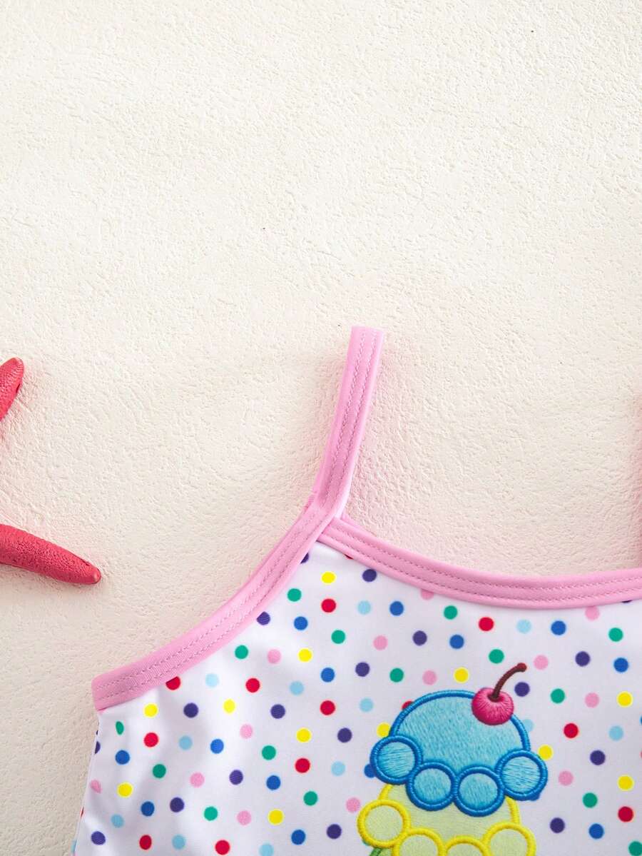 Summer Beach Swimsuit For Toddler Girls With Fun Watermelon Print