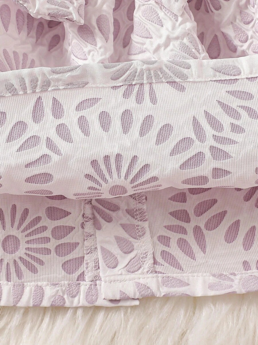 Baby Lace Collar Pink Bow Dress for Elegant Retro Summer Wear
