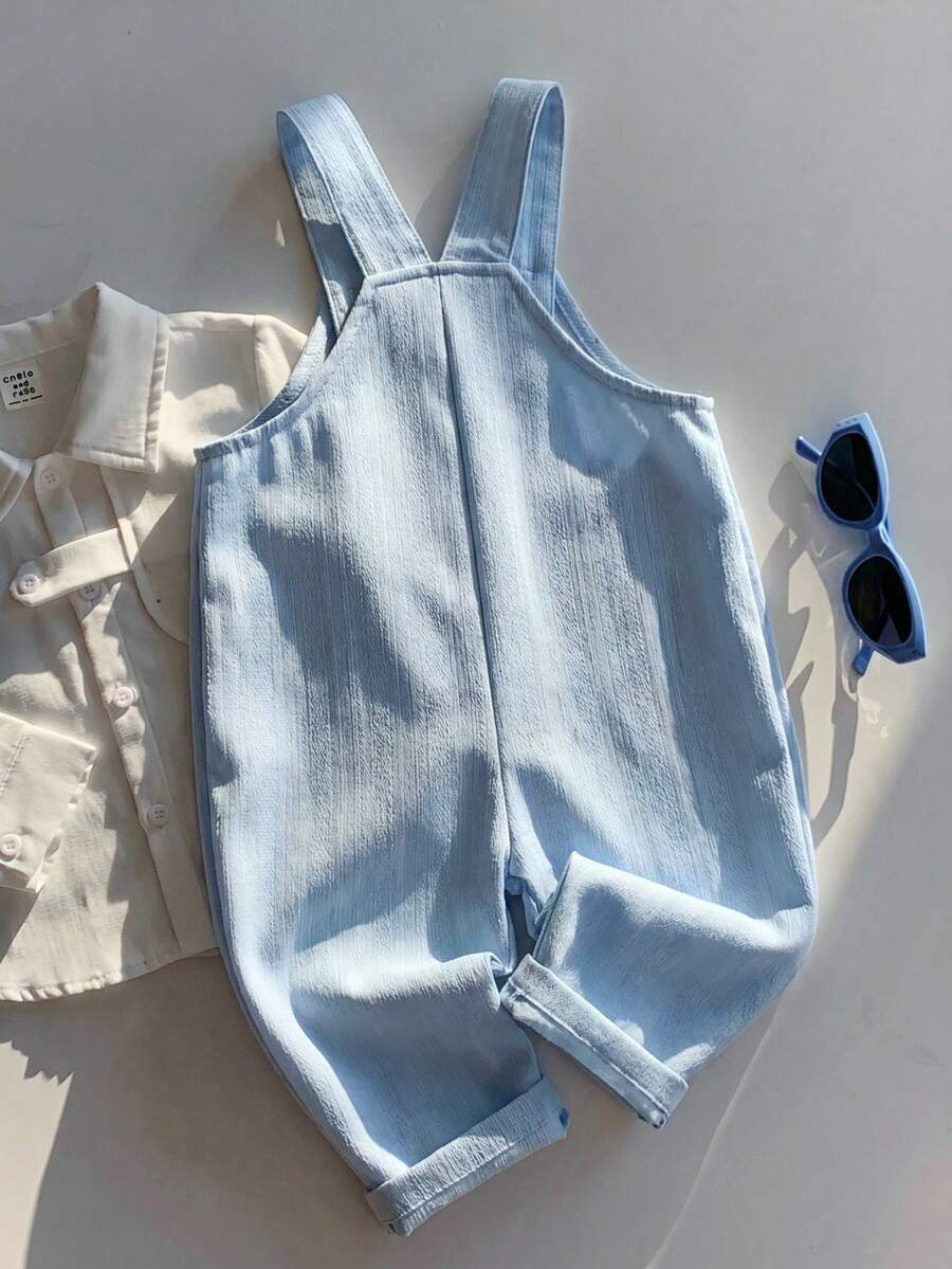 Striped Baby Boys Jumpsuit With Cartoon Bear Design Casual Kids Outfit