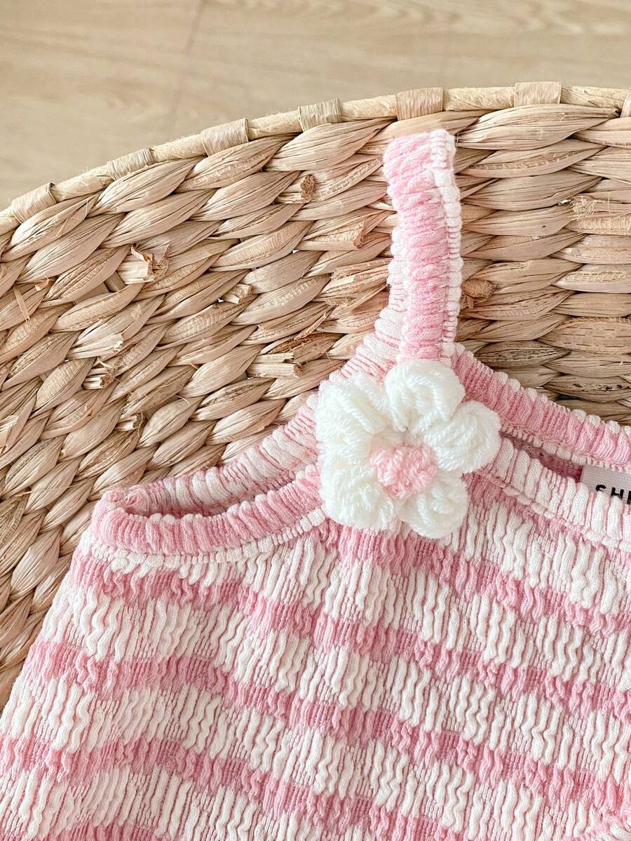 Floral Suspender Dress with Matching Bag, 2-Piece Set for Baby Girls