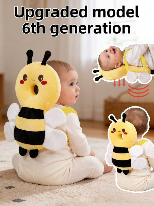 Baby Head Protection Backpack Adjustable Anti Fall Cushion Pad for Crawling and Walking Toddlers Bee Design