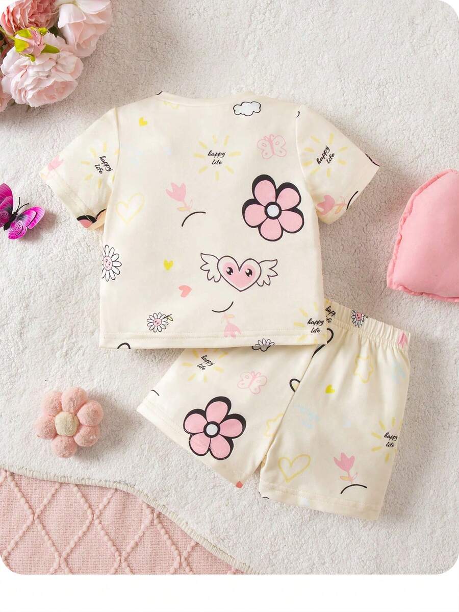 Colorful Striped Knit Top and Shorts Outfit Set for Cute Summer Daily Wear