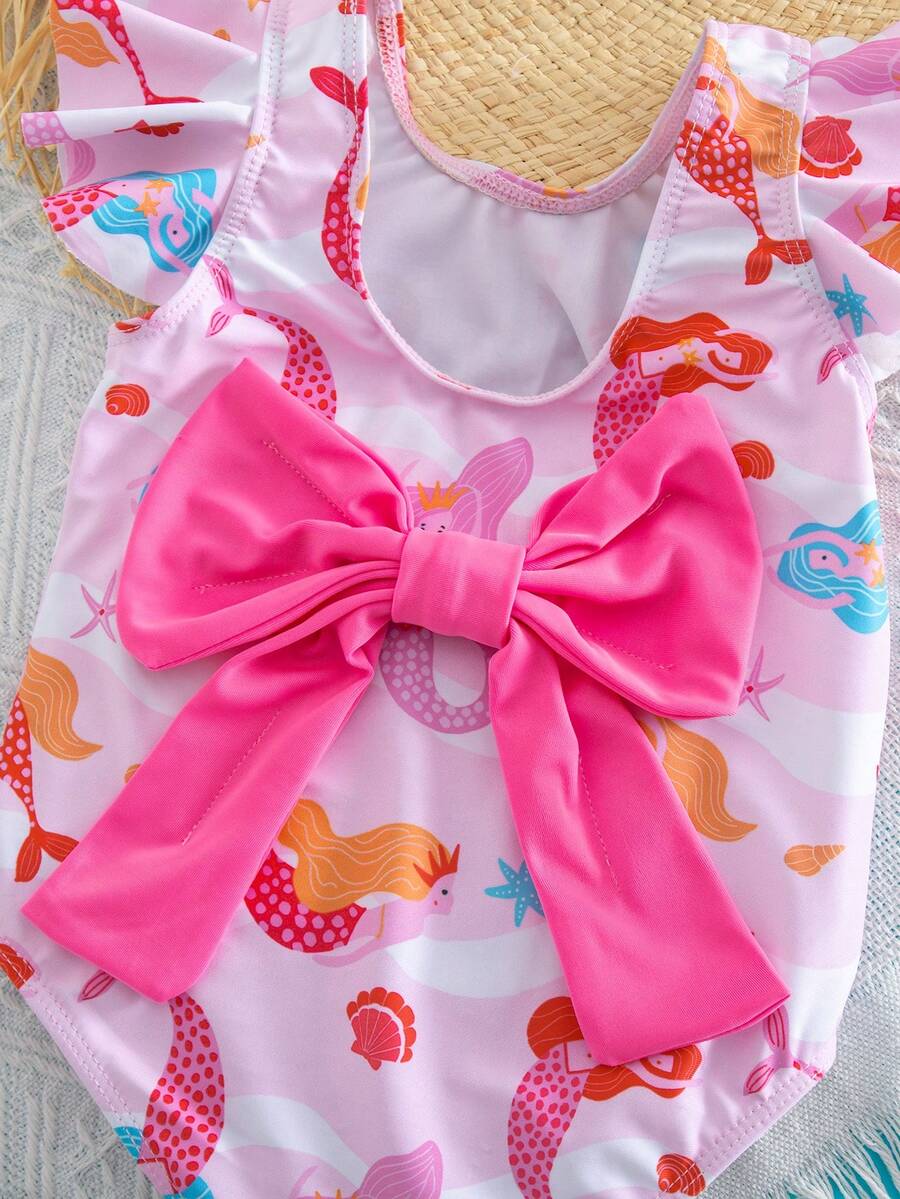 Baby Girls Minimalist Spaghetti Strap One Piece Swimsuit Casual Summer Beachwear
