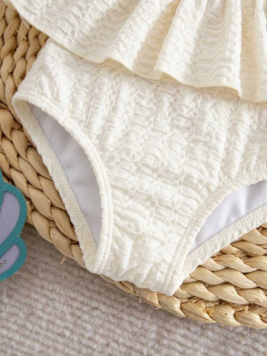 Baby Girls Minimalist Spaghetti Strap One Piece Swimsuit Casual Summer Beachwear