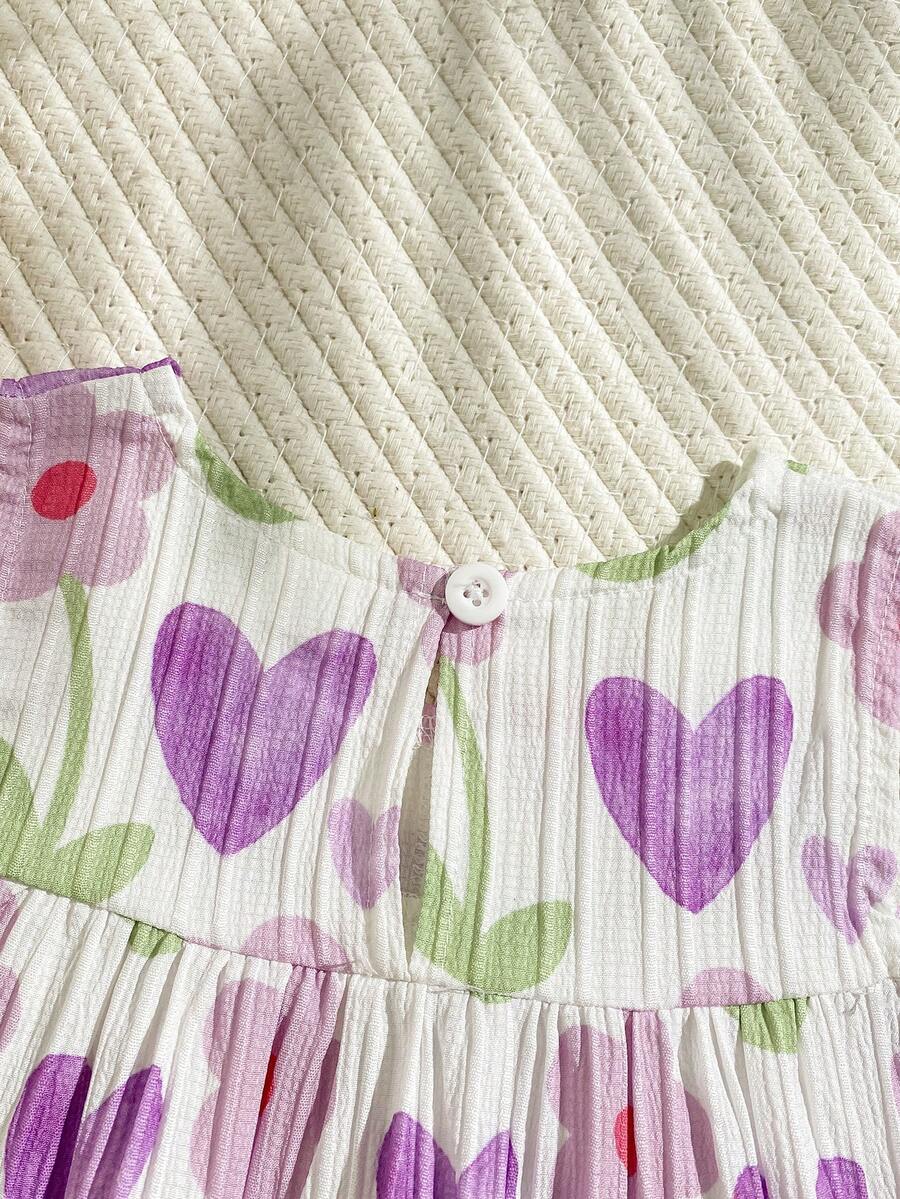 Cherry Print Sleeveless Top and Red Shorts Set for Baby Girls