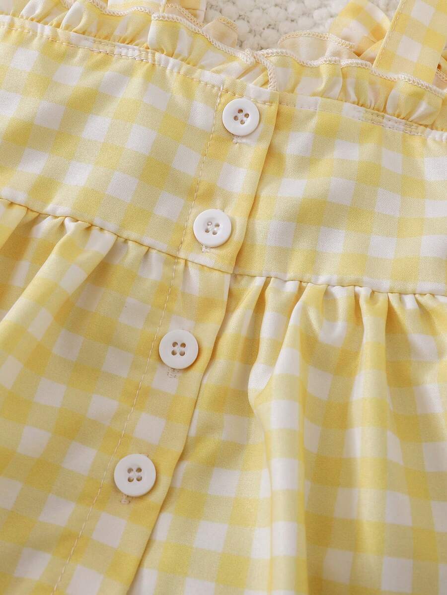 2PCS Baby Strawberry Embroidered Strap Top and Shorts Set for Cute Summer Vacations and Photoshoots