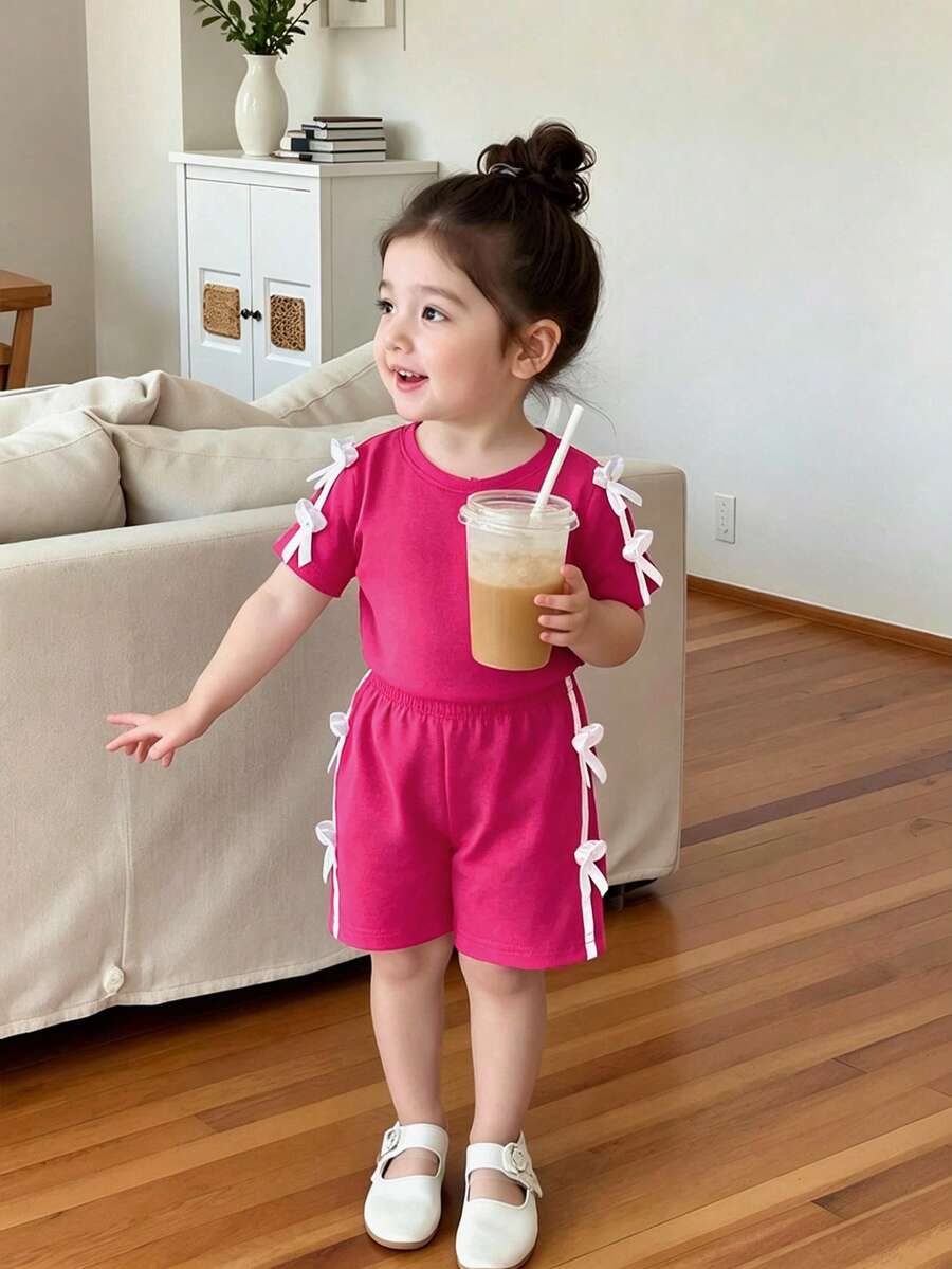 Pride Rainbow Short Sleeve Top & Shorts Set for Toddler Girls