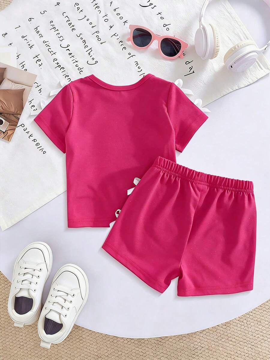 Pride Rainbow Short Sleeve Top & Shorts Set for Toddler Girls