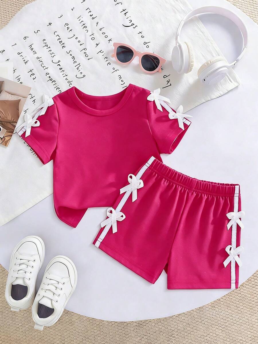 Pride Rainbow Short Sleeve Top & Shorts Set for Toddler Girls