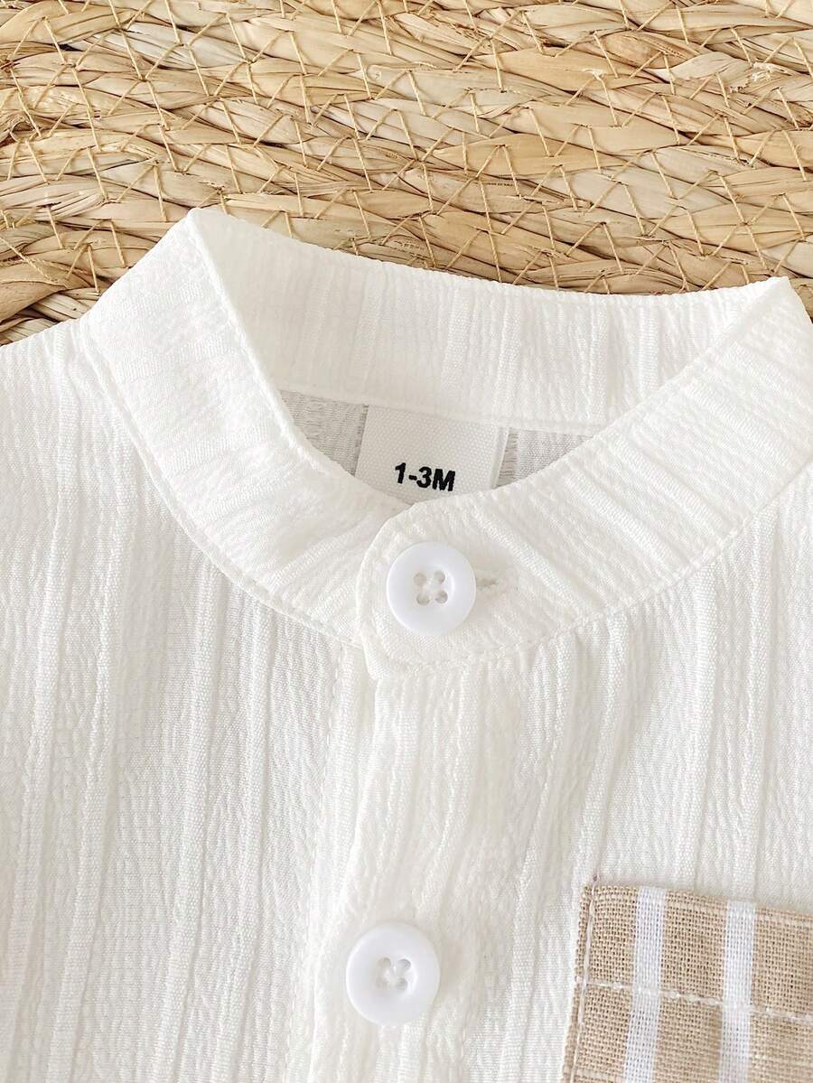 2PCS Baby Boy Gentleman Style Shirt and Shorts Set for Stylish Summer Daily Wear