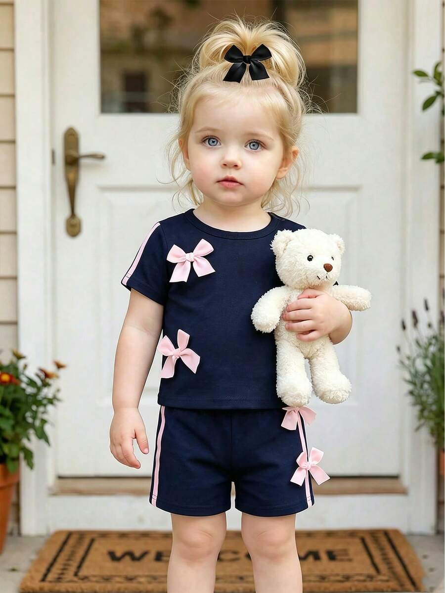 Pride Rainbow Short Sleeve Top & Shorts Set for Toddler Girls