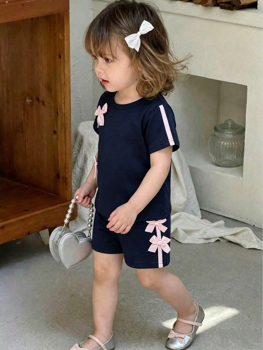 Pride Rainbow Short Sleeve Top & Shorts Set for Toddler Girls