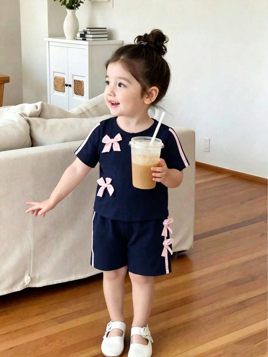 Pride Rainbow Short Sleeve Top & Shorts Set for Toddler Girls