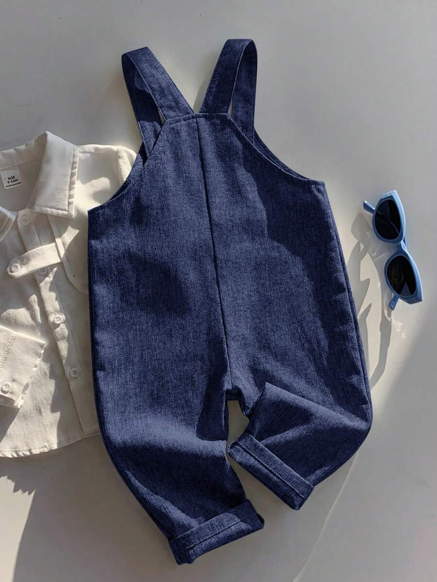 Striped Baby Boys Jumpsuit With Cartoon Bear Design Casual Kids Outfit