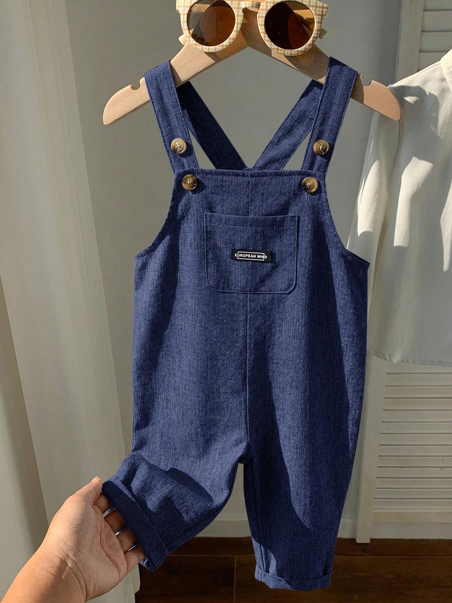 Striped Baby Boys Jumpsuit With Cartoon Bear Design Casual Kids Outfit