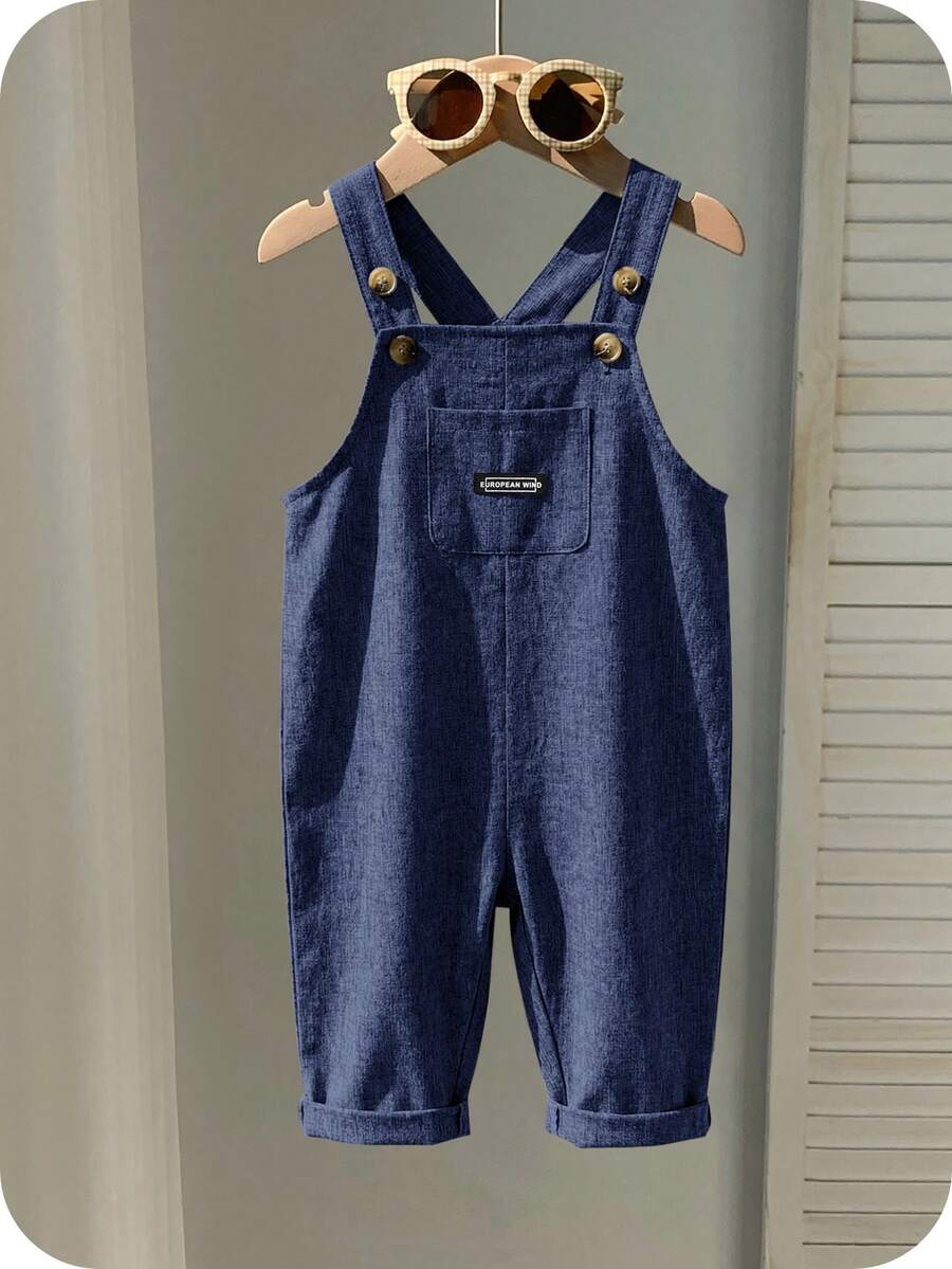 Striped Baby Boys Jumpsuit With Cartoon Bear Design Casual Kids Outfit