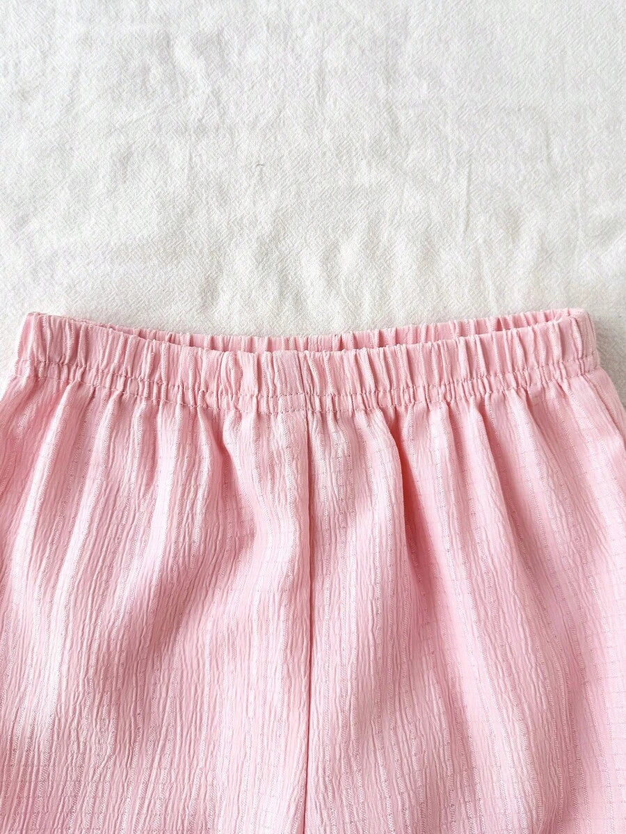 Fashion Striped Camisole Set For Baby Girls Casual Everyday Summer Clothing