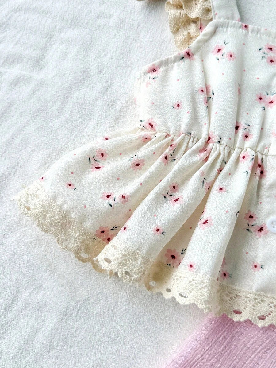 Fashion Striped Camisole Set For Baby Girls Casual Everyday Summer Clothing