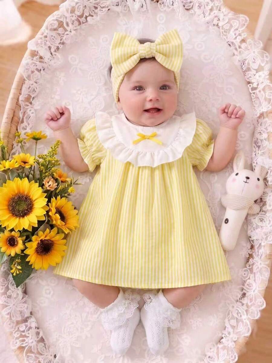 Baby Embroidered Puff Sleeve Dress for Cute Summer Outings and Photoshoots