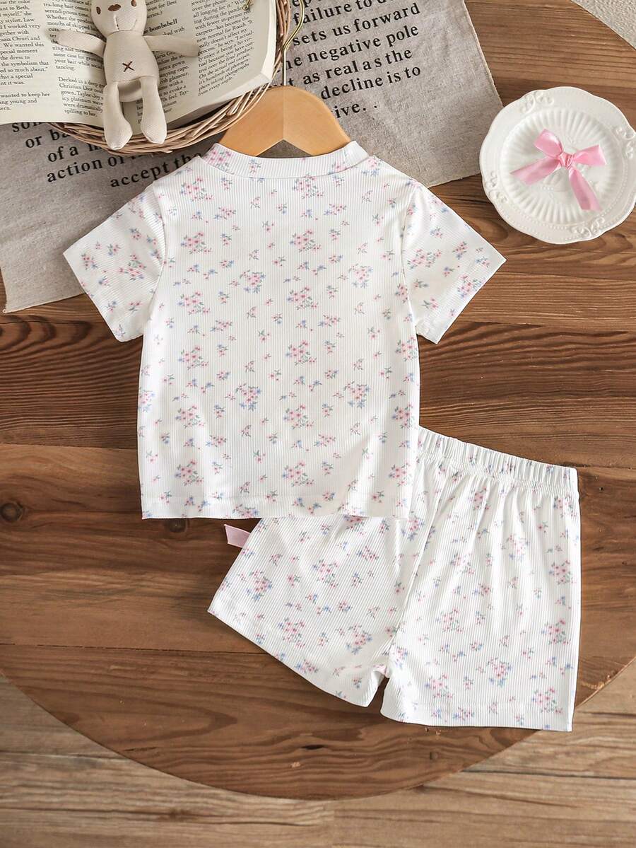 Pride Rainbow Short Sleeve Top & Shorts Set for Toddler Girls