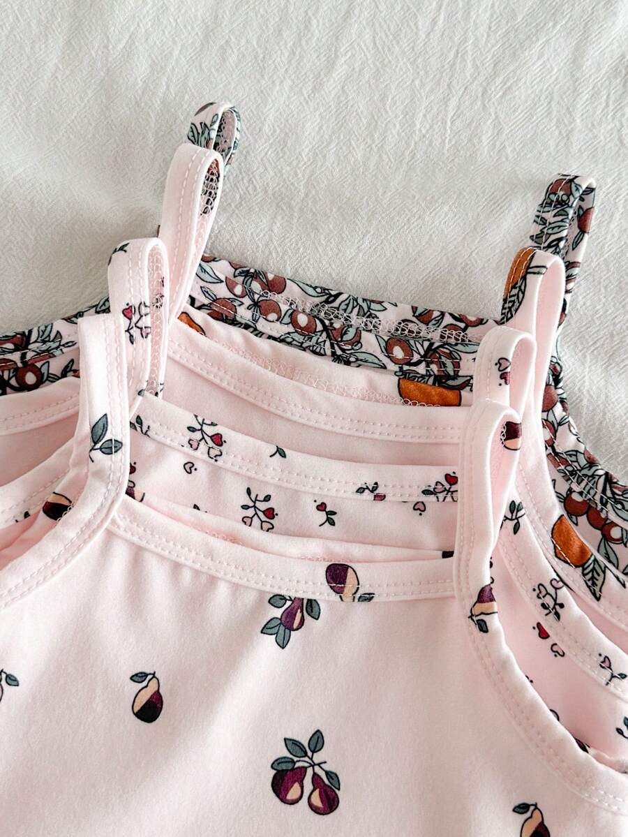 Baby Girl Ditsy Floral Rompers - Countryside Vintage Style 4 Piece Set