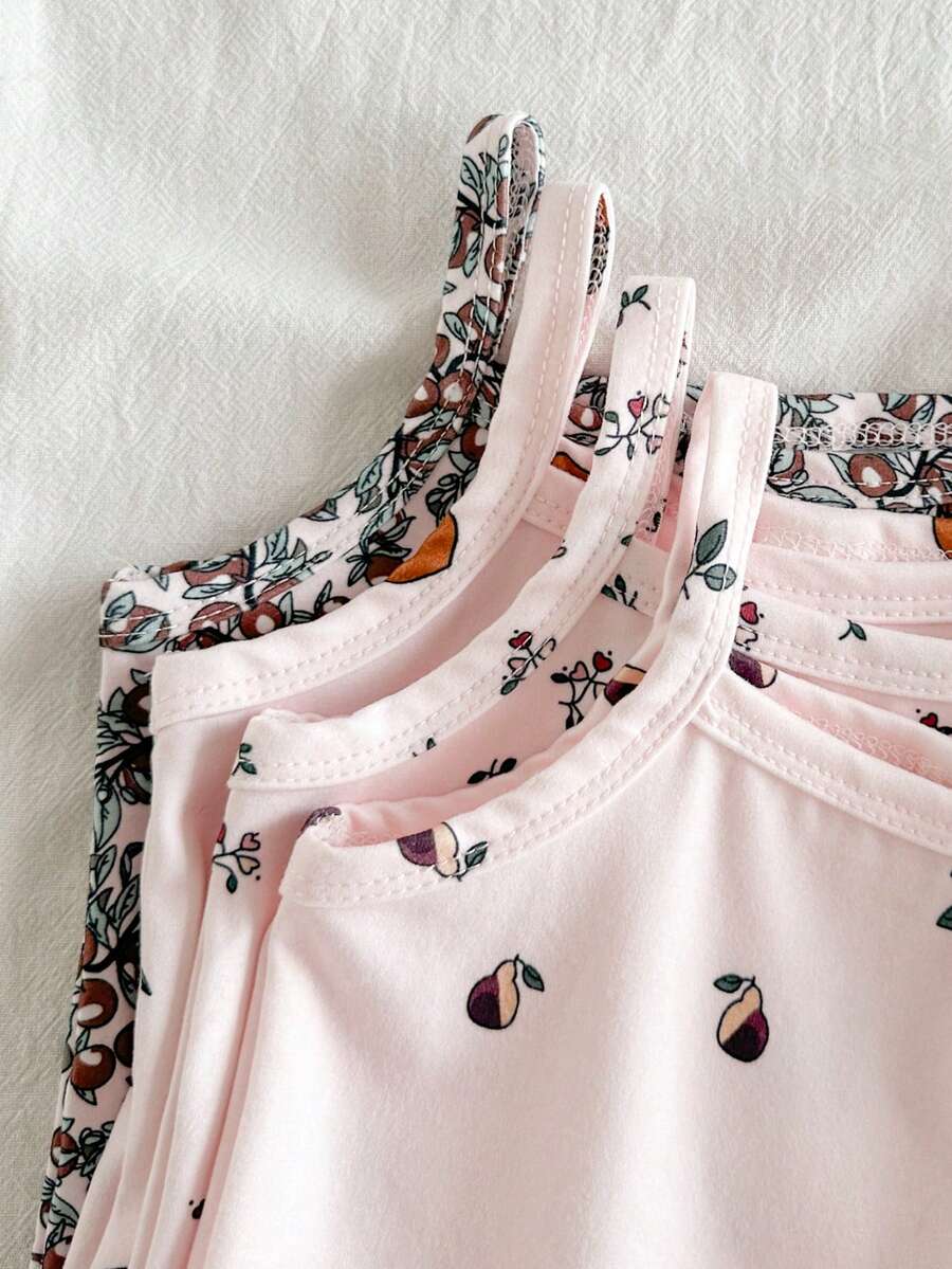 Baby Girl Ditsy Floral Rompers - Countryside Vintage Style 4 Piece Set
