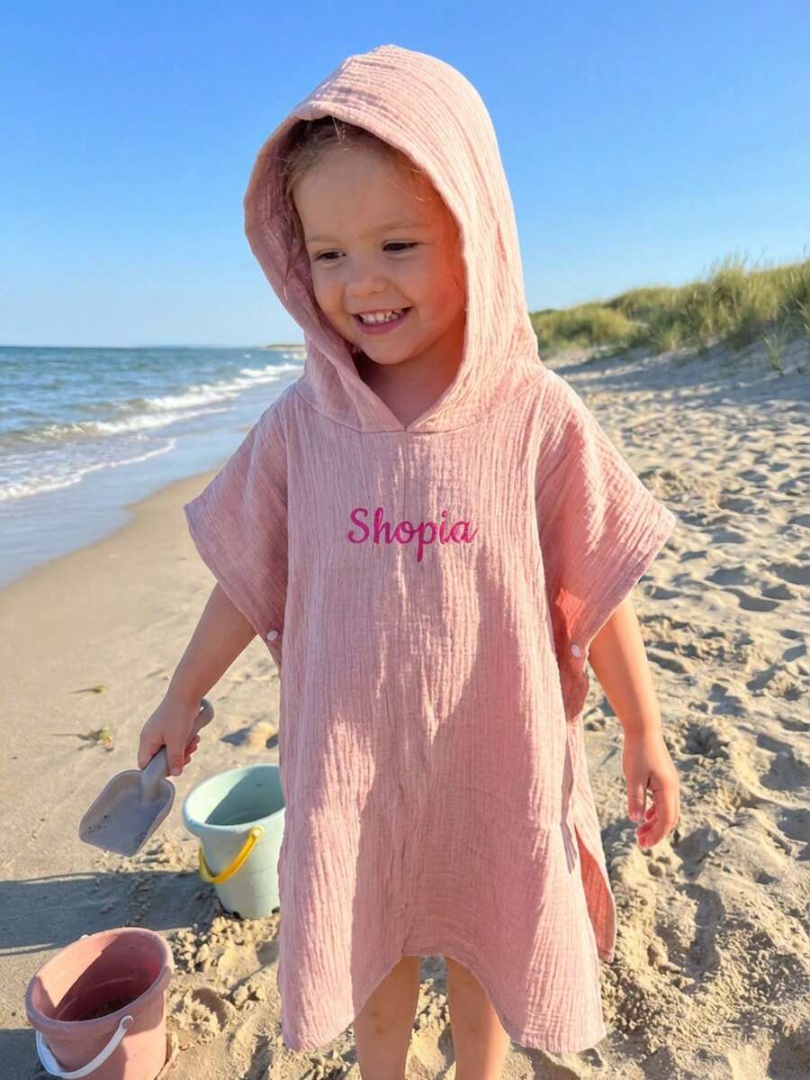 Personalized Toddler Hooded Towel Cape Custom Name Embroidered Quick Dry Bath and Swim Cover for Kids 1-3 Years