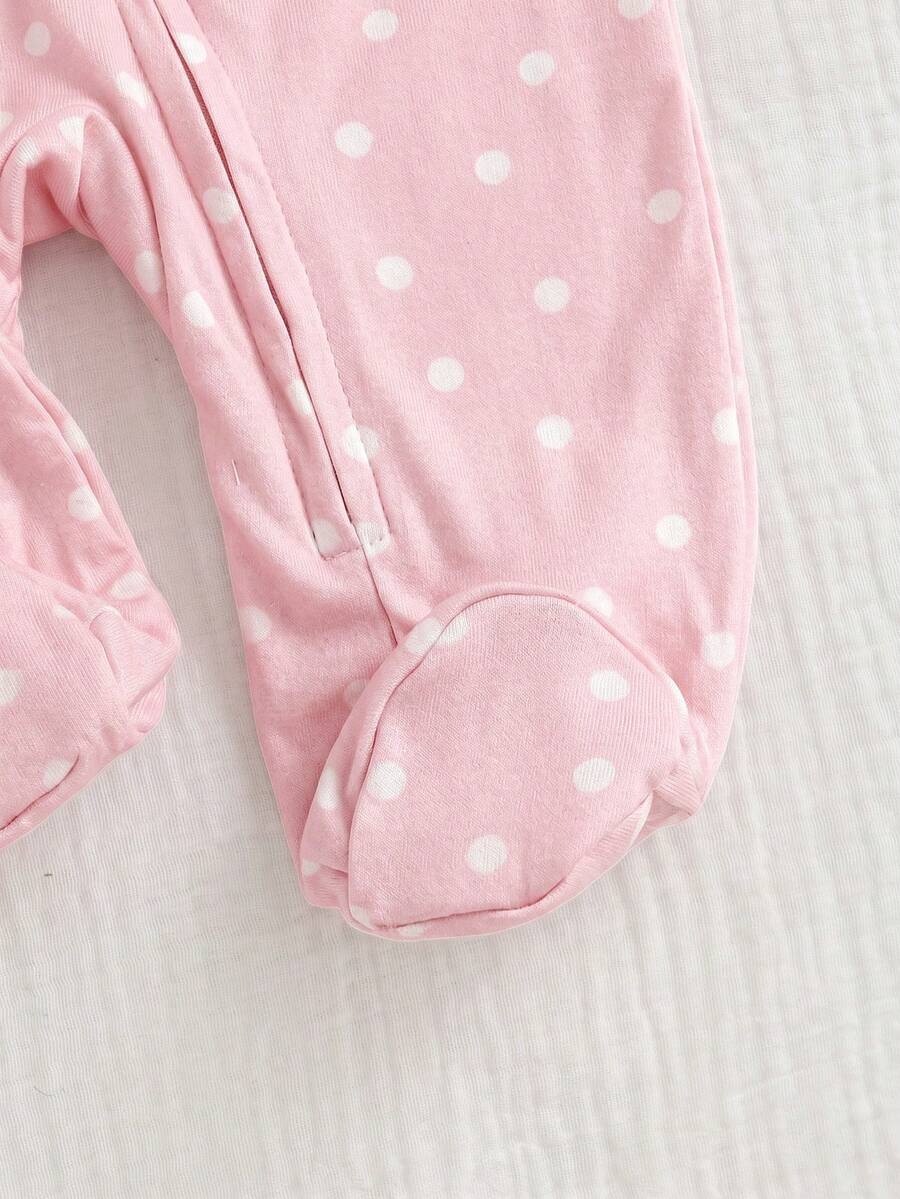 Floral Print Baby Girl Knit Romper with Long Sleeve Crew Neck Design