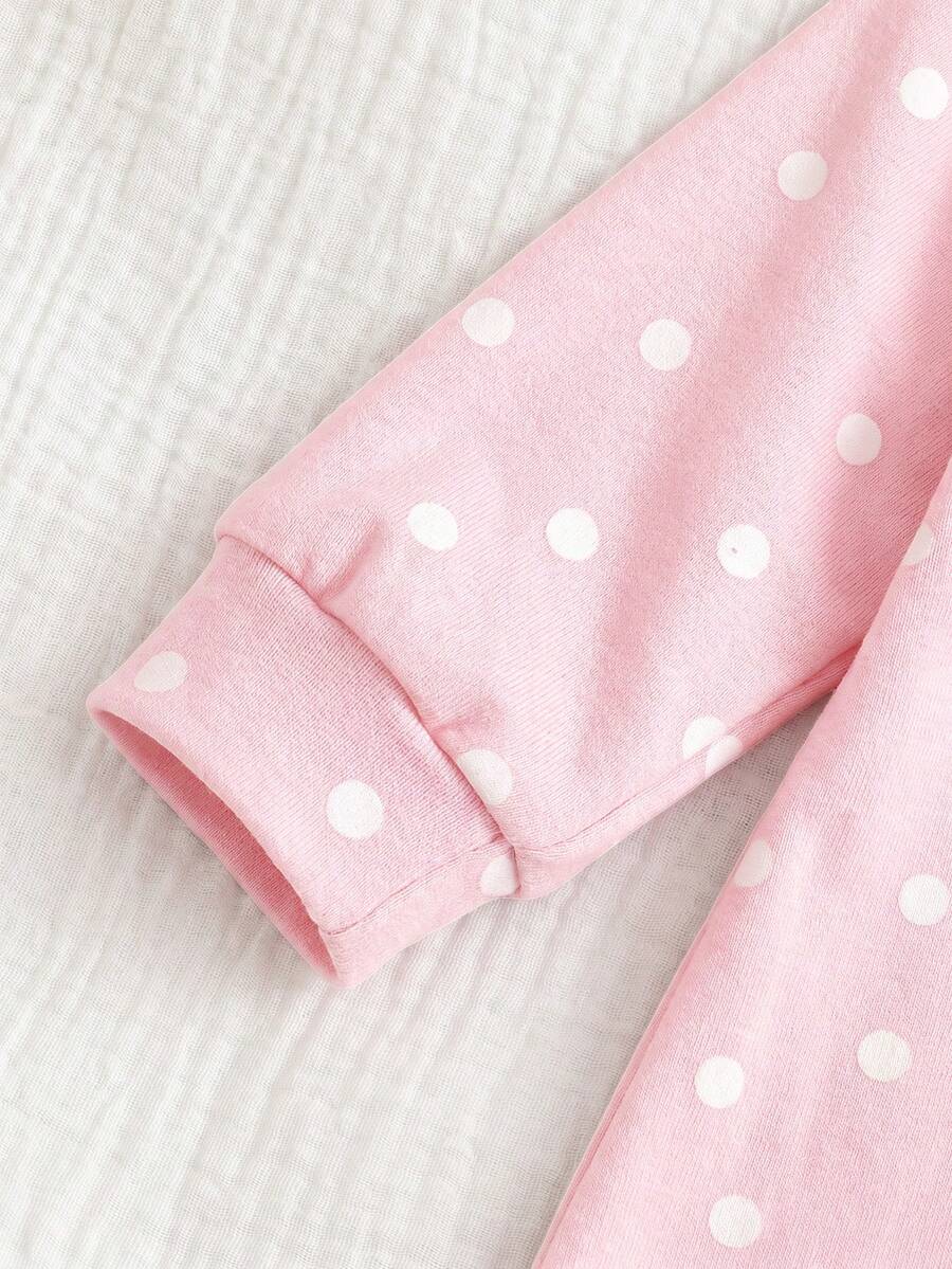 Floral Print Baby Girl Knit Romper with Long Sleeve Crew Neck Design