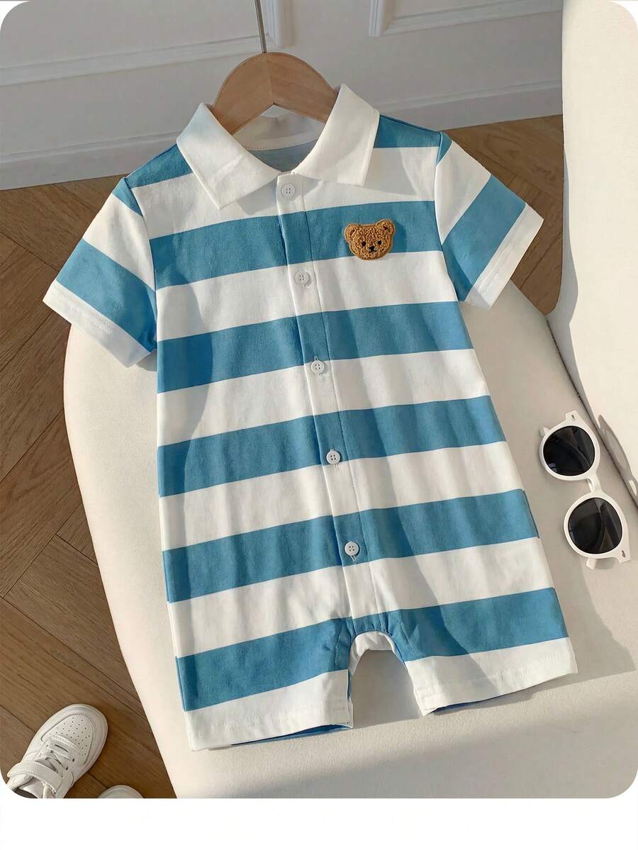 3D Big Ear Hooded Romper Set For Newborn Baby Boys And Girls Summer Outfit