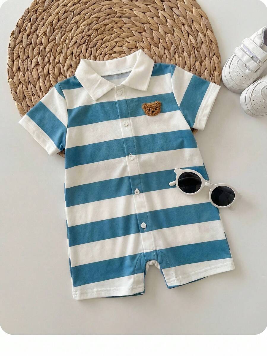 3D Big Ear Hooded Romper Set For Newborn Baby Boys And Girls Summer Outfit