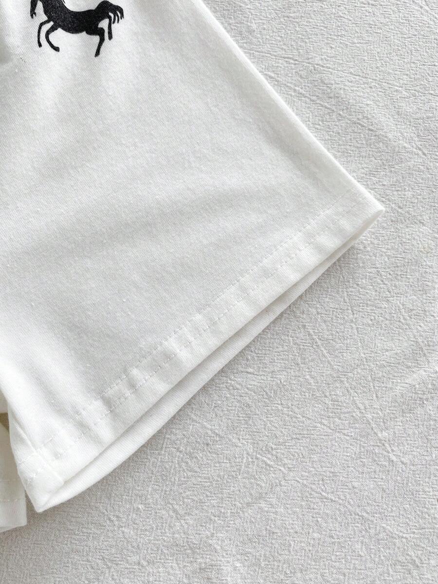 Infant Toddler Boys' Summer Outfit: Striped Waffle Tee and Letter Patch Shorts