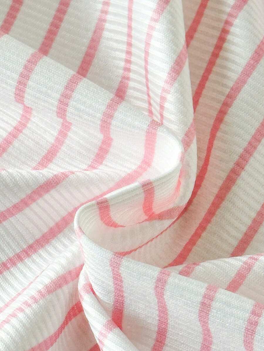 8-Piece Multi-Color Ribbed Short Sleeve Top and Shorts Set for Baby Girls