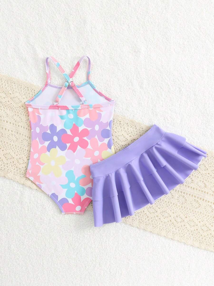 Little Girls Strawberry Swim Dress One Piece Beach Vacation Swimwear