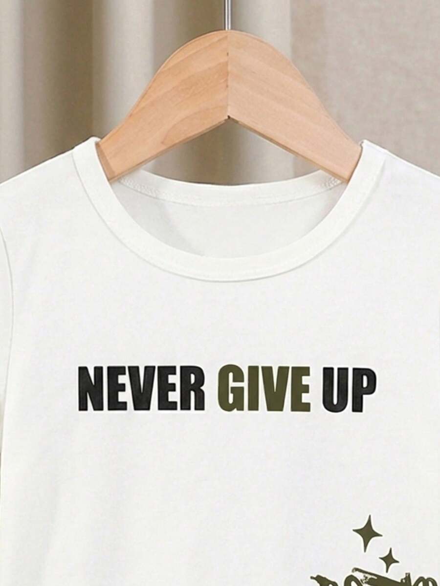 Baby Boy Letter Print T Shirt and Large Pocket Pants 2 Piece Casual Outfit Set for Spring Summer Autumn