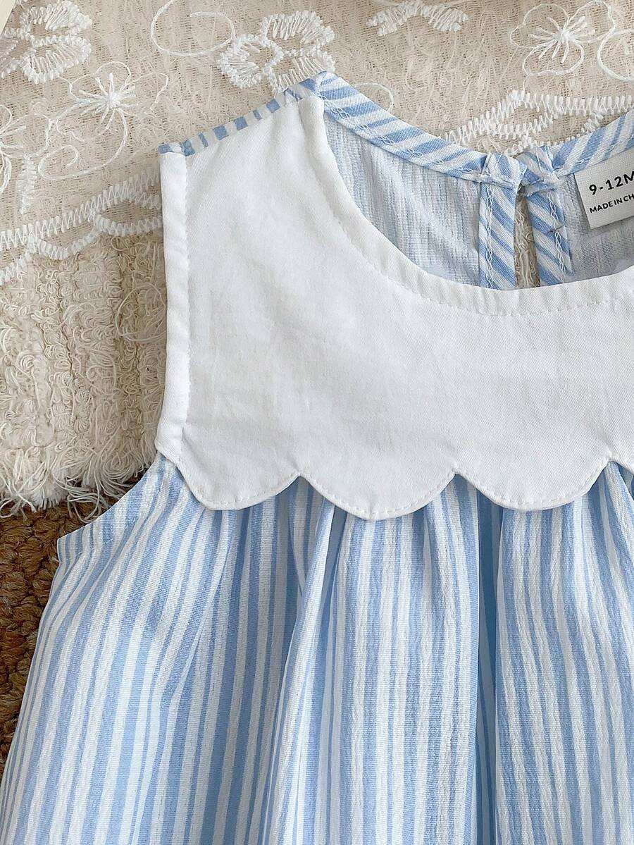 Sleeveless Long Dress with Embroidered Cartoon Duck for Toddler Girls