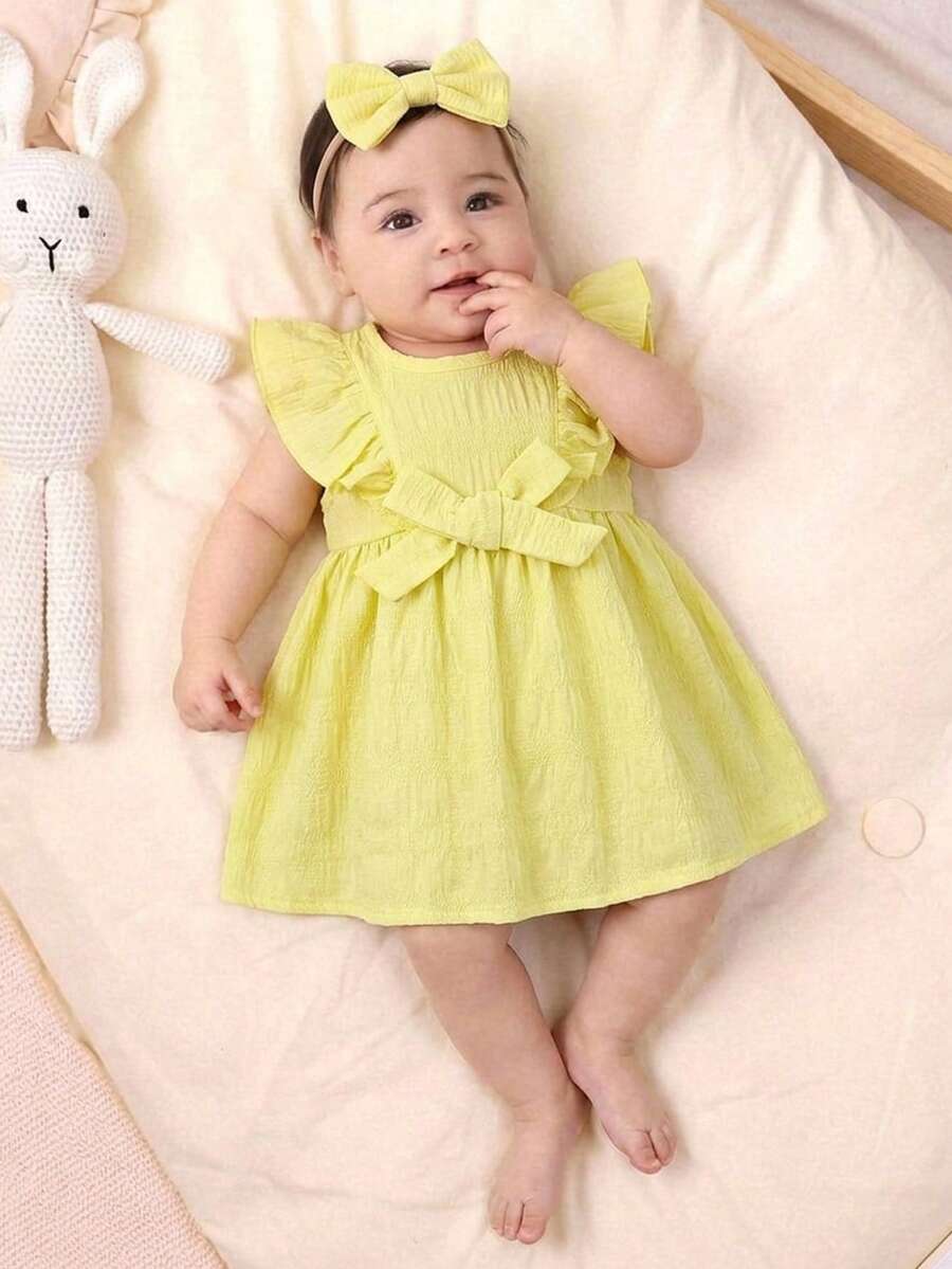 Baby Red Ruffle Waist Dress for Cute Elegant Summer Wear