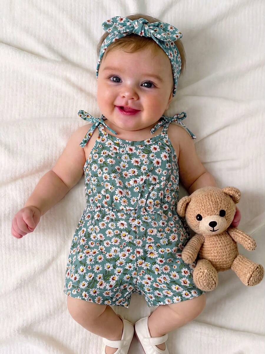 Baby Ditsy Floral Romper for Cute Summer Daily Wear and Outings