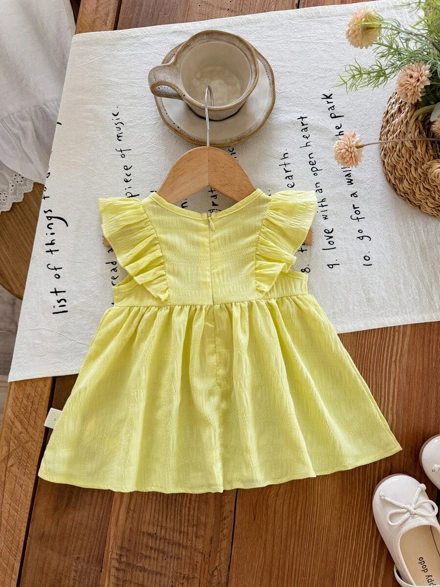 Baby Red Ruffle Waist Dress for Cute Elegant Summer Wear