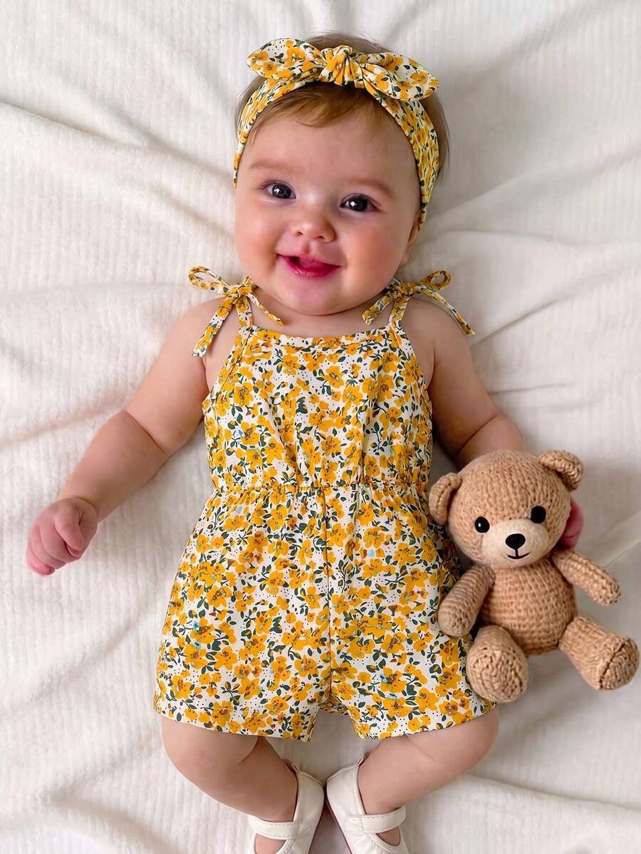 Baby Ditsy Floral Romper for Cute Summer Daily Wear and Outings