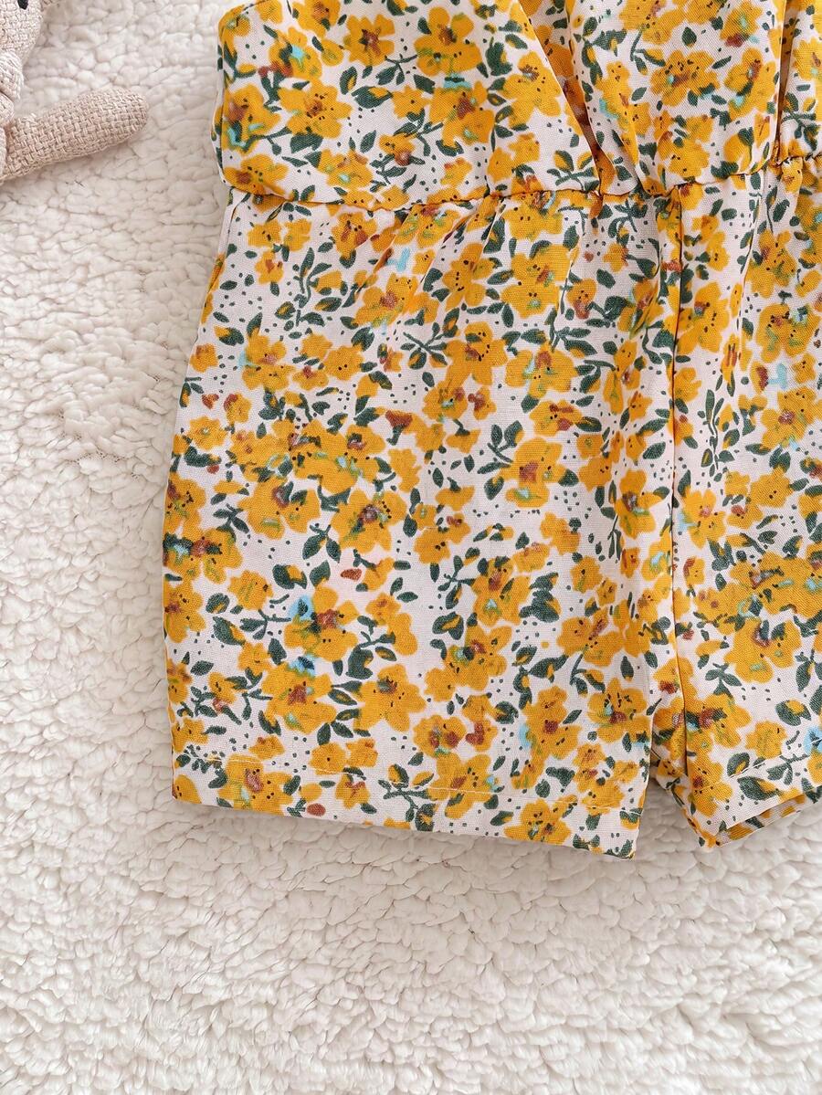 Baby Ditsy Floral Romper for Cute Summer Daily Wear and Outings