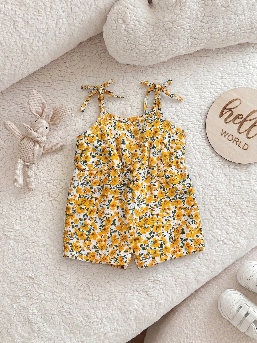 Baby Ditsy Floral Romper for Cute Summer Daily Wear and Outings