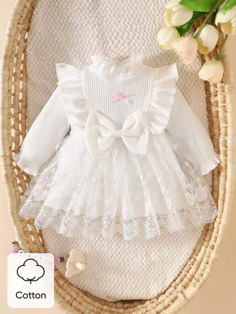 Baby Embroidered Mesh Dress and Headband Set for Elegant Outdoor Photoshoots and Special Occasions