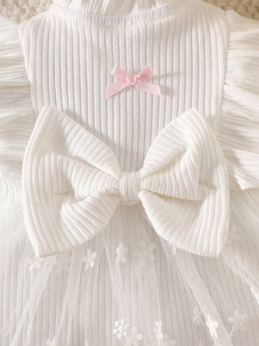 Baby Embroidered Mesh Dress and Headband Set for Elegant Outdoor Photoshoots and Special Occasions