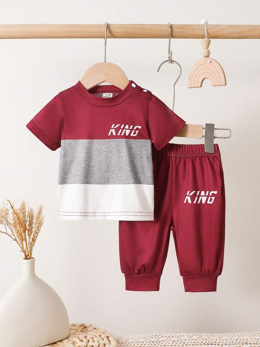 2PCS Baby Boy Dinosaur Print Top and Green Pants Set for Cute Casual Daily Wear