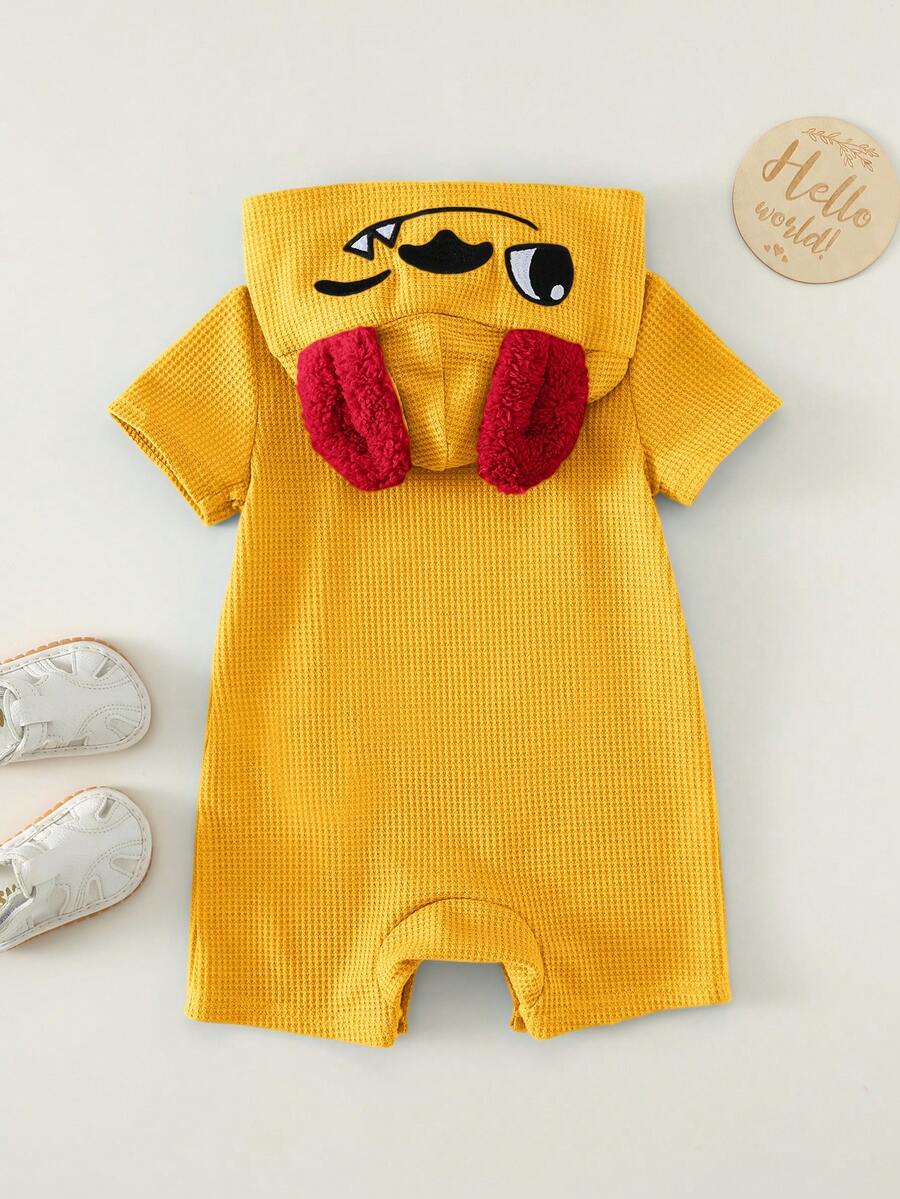 3D Big Ear Hooded Romper Set For Newborn Baby Boys And Girls Summer Outfit